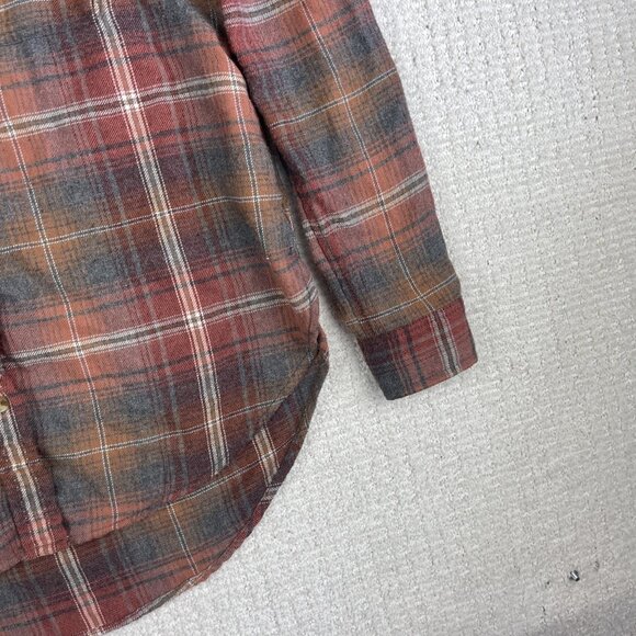 American Eagle Flannel Shirt Womens XS Boyfriend Fit Faded Red Amazingly Soft - Picture 6 of 16